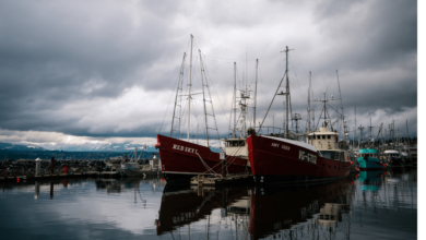 BC Ferries vessel departing Campbell River terminal