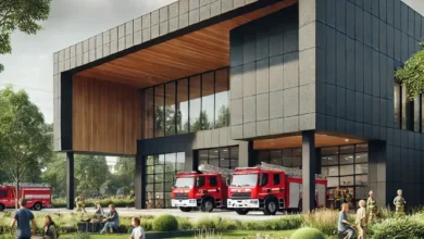 Rendering of Luke Marston's Coast Salish art installation at Saanich Fire Station No. 2