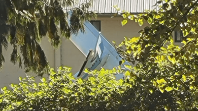 Wreckage of the Cessna 172 involved in the Chilliwack plane crash.
