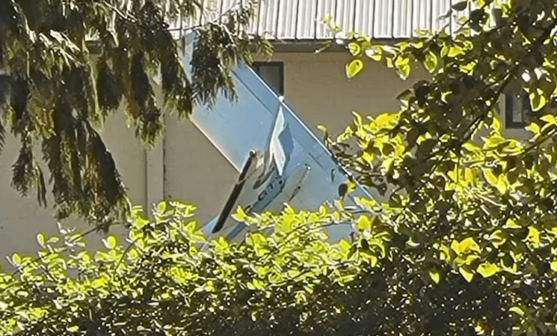 Wreckage of the Cessna 172 involved in the Chilliwack plane crash.
