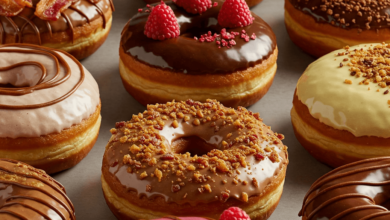 Handcrafted artisan donuts from Neate Donuts in Vancouver featuring innovative flavors like maple bacon, raspberry ganache, and more.