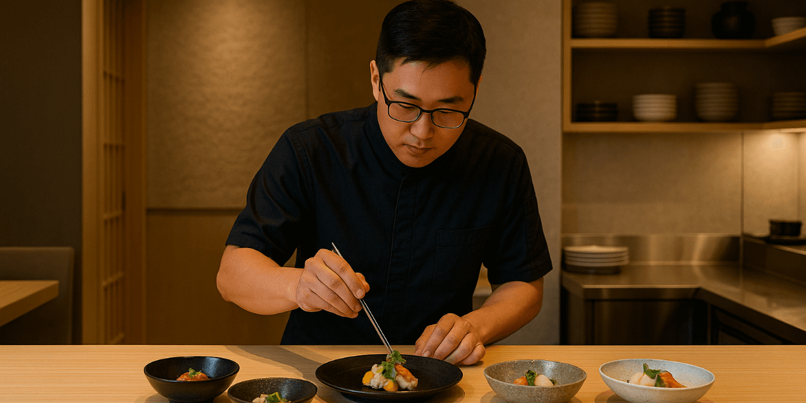 Sio Vancouver interior with Chef Han Sanghoon preparing modern Japanese cuisine