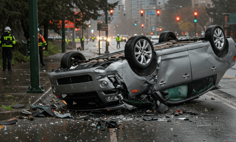 Rollover crash on Highway 91 causes major traffic delays in Richmond, BC