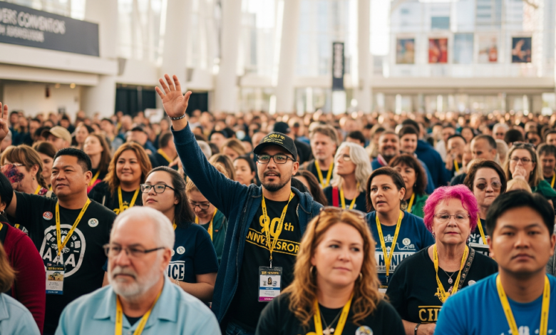 Large crowd gathered at Vancouver Convention Centre for Alcoholics Anonymous 90th Anniversary Convention