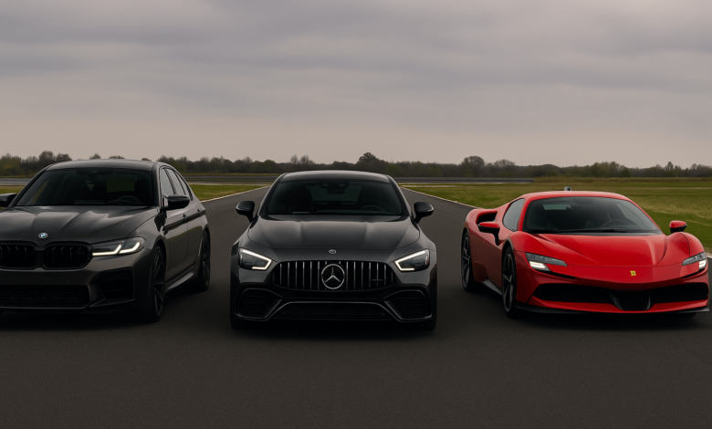 BMW M5 AMG GT 63 S Ferrari SF90 track showdown