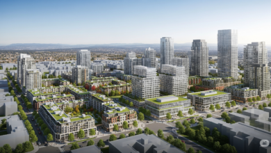 A panoramic view of Burnaby skyline showing new housing towers and high-tech office parks representing the city’s economic growth strategy in 2025