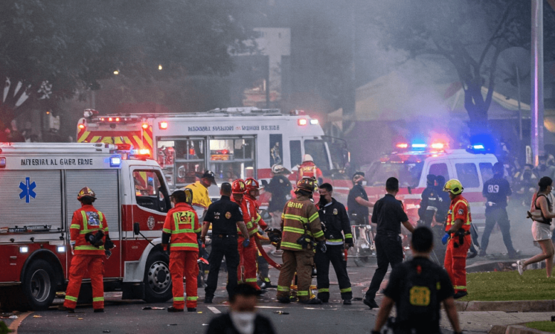 Emergency crews respond at Memorial South Park after Lapu Lapu Festival attack in Vancouver