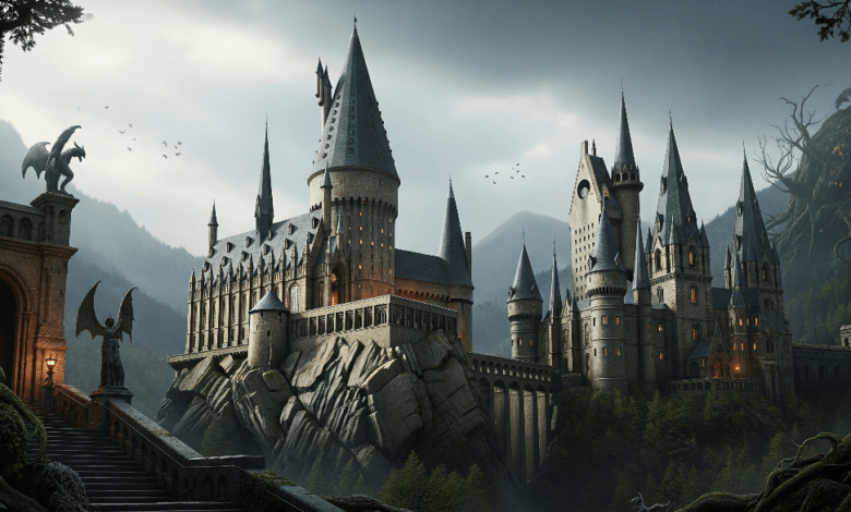Concept artwork of a magical castle inspired by Hogwarts for the new HBO Harry Potter series reboot