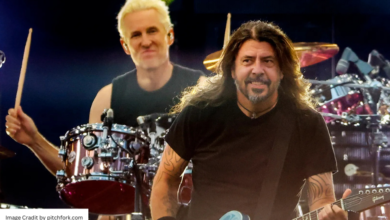 Josh Freese performing with Foo Fighters on stage