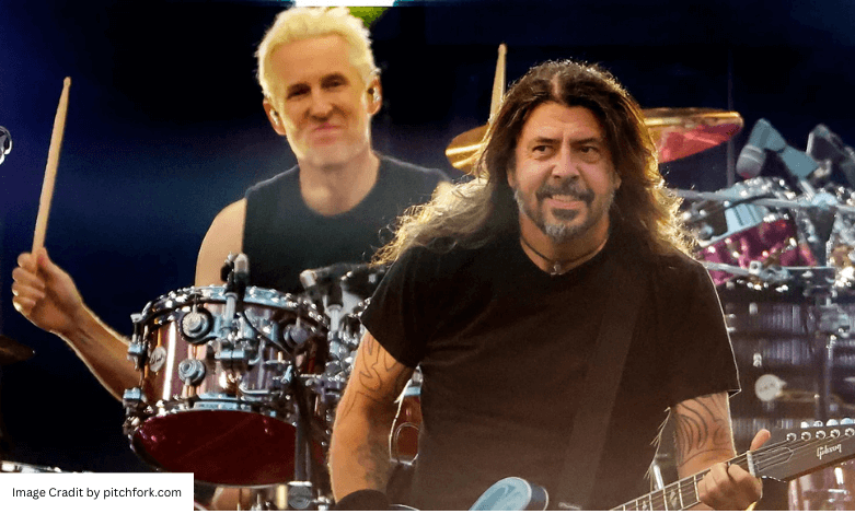 Josh Freese performing with Foo Fighters on stage