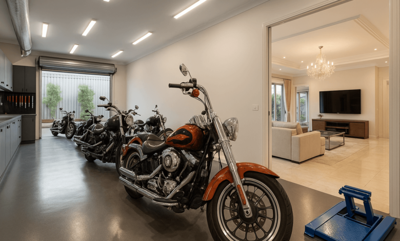Epping luxury home with commercial-grade motorcycle workshop