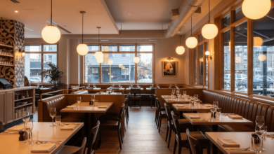 Cozy and stylish interior of a newly opened Vancouver restaurant featuring contemporary design and warm lighting.