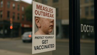 Ontario measles outbreak vaccination poster