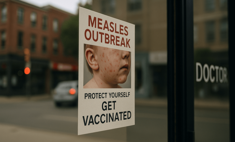 Ontario measles outbreak vaccination poster