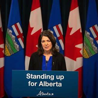 Danielle Smith speaking about Alberta referendum reforms