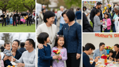 Families and community celebrating Mother’s Day at Richmond May 2025 events with HK Grace Chan