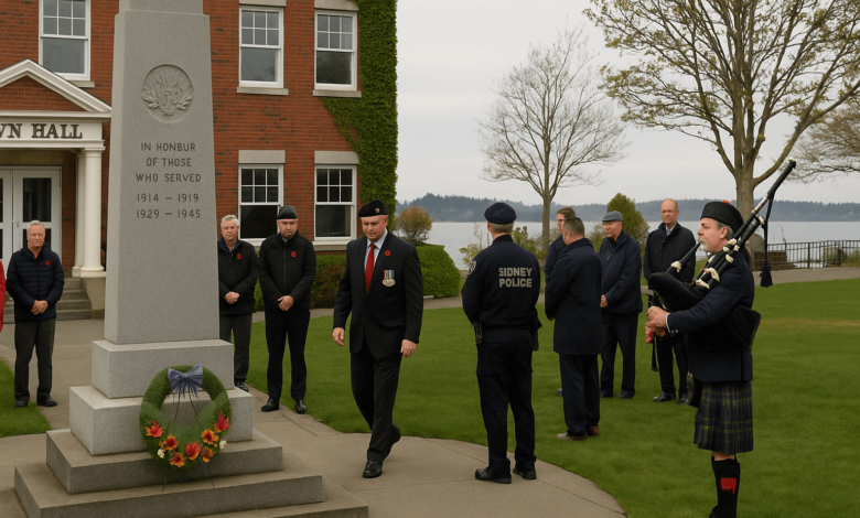 Sidney cenotaph during 80th V-E Day tribute