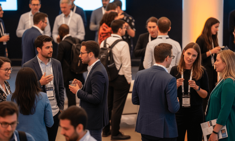 Attendees networking and discussing innovations at Web Summit Vancouver 2025, showcasing BC's thriving tech community