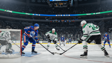 Edmonton Oilers and Dallas Stars face off during 2025 NHL Western Conference Final