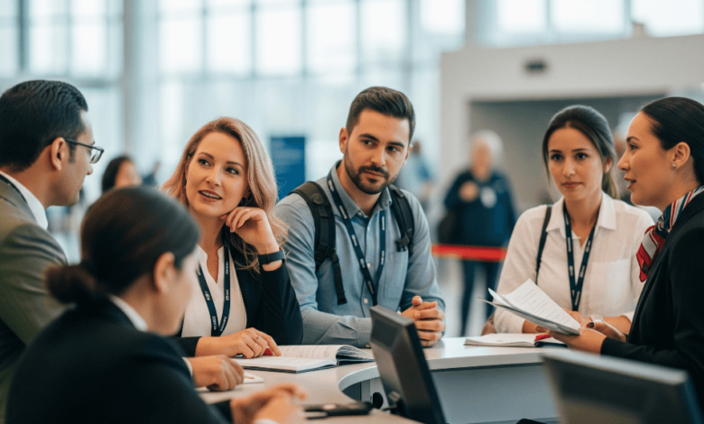 Air Canada passengers at Vancouver airport rebooking flights after delays and free change policy announcement on May 30, 2025.