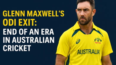 Glenn Maxwell ODI retirement captured in Australian ODI jersey during farewell moment