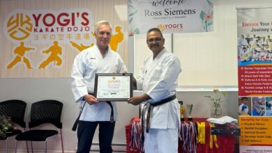Mayor Ross Siemens receives honorary black belt at Yogi’s Karate Dojo in Abbotsford ceremony