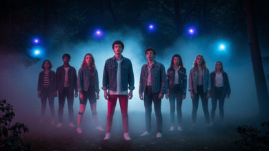 Stranger Things Season 5 teaser showing main characters in a dark, mysterious setting