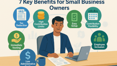 Small business owner exploring SEP IRA for small business owners on a laptop – 2025 retirement planning guide