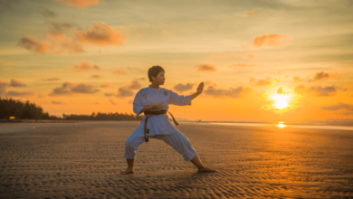 Martial artist executing a powerful technique—martial arts guide to building strength, discipline, and confidence