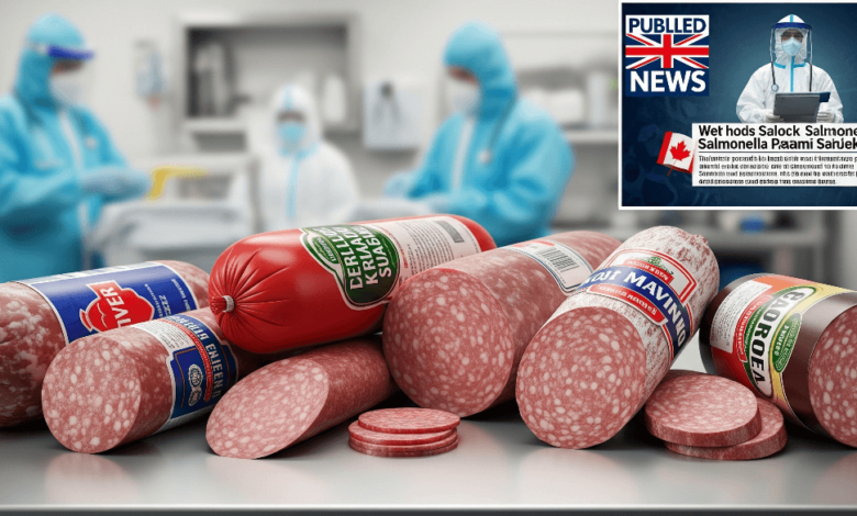 Recalled salami products linked to a salmonella outbreak affecting public health in Canada.