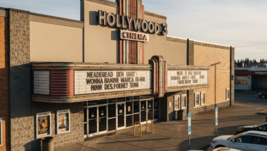Front entrance of Hollywood 3 Cinema in Pitt Meadows before closure