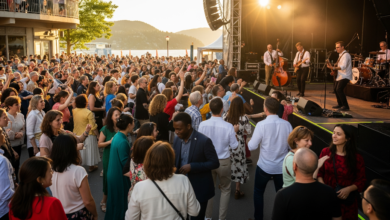 Crowd enjoying a live jazz concert at North Shore during Vancouver International Jazz Festival 2025