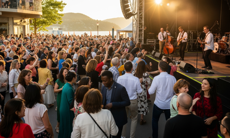 Crowd enjoying a live jazz concert at North Shore during Vancouver International Jazz Festival 2025