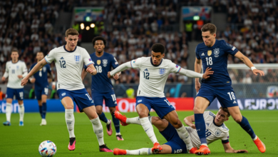 Players in action during the England vs Germany U21 match at the UEFA U21 Euros 2025 in Slovakia