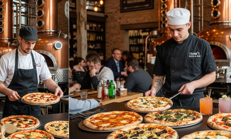 Chef-crafted pizza and cocktails at Frank’s Pizza & Bar inside Resurrection Spirits in East Van, Vancouver.
