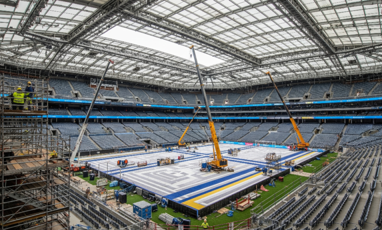 Interior of BC Place Stadium undergoing renovations for FIFA World Cup 2026