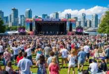 Audience enjoying live outdoor music at Summer Sounds Concert Series in downtown Vancouver
