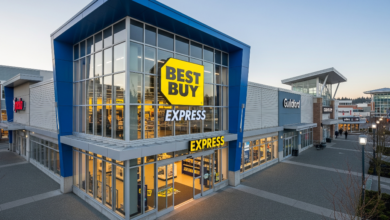 Exterior view of Canada's first Best Buy Express store located in Guildford Town Centre, Surrey