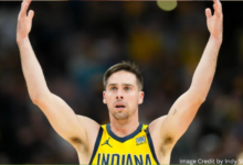 TJ McConnell celebrates a key play during Game 1 of the NBA Finals with the Indiana Pacers