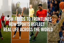 Young athlete celebrating on a global stage — showing how sports reflect real life through emotion and resilience.