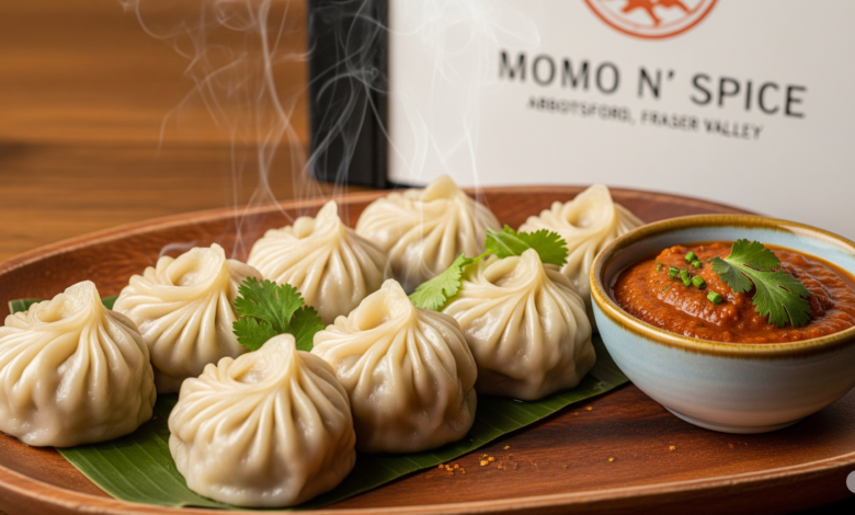 Handmade Nepalese dumplings served with spiced tomato chutney at Momo n’ Spice in Abbotsford, Fraser Valley