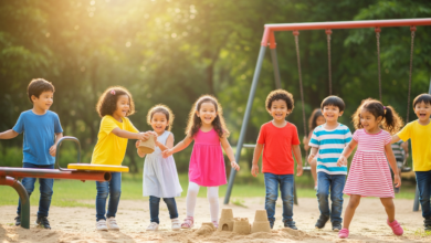 Young children playing outdoors instead of using screens, promoting better digital health