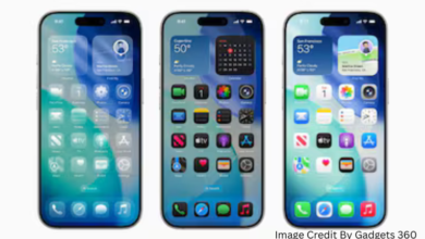iPhone showing the updated Liquid Glass effect in iOS 26 with softer, blurred visuals