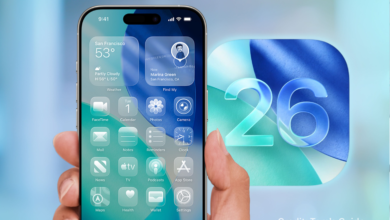 iPhone screen displaying iOS 26 lock screen with updated widgets, smoother animations, and Live Translation feature