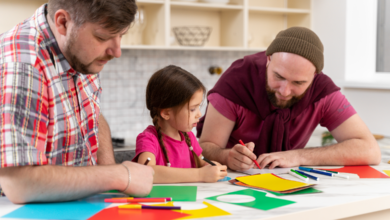 Parents and child participating in creative learning activity during Free Parenting Workshops Abbotsford Surrey community program