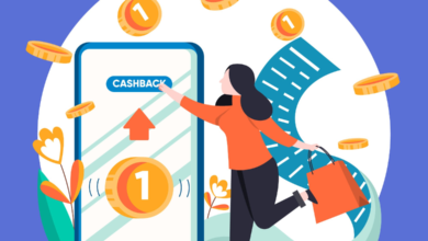Woman earning cashback rewards on a mobile budgeting app illustration representing Save 5000 Budget Apps Canada strategy.