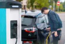 Electric vehicle charging at a public charging station