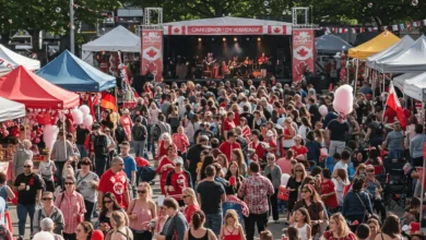 Families and performers celebrate Coquitlam's Canada Day 2025 at Town Centre Park