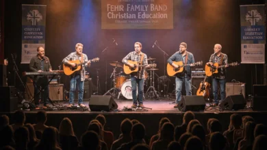 Fehr Family Band performing at a fundraiser in Chilliwack to support Christian education.