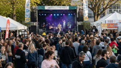 Crowds enjoying live music and outdoor festivals during Vancouver's spring weekend events, April 25–27, 2025